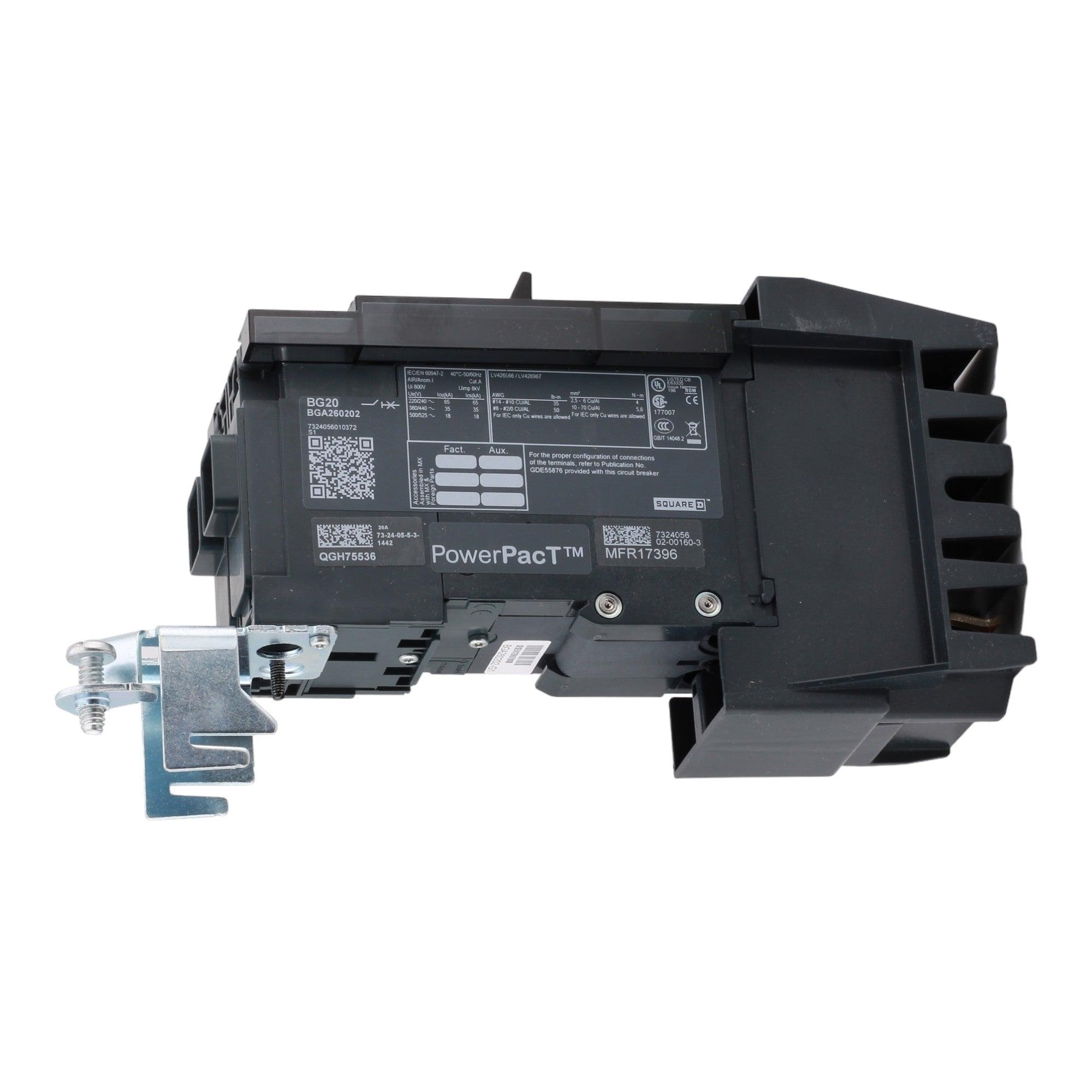 Square D BGA260202 20 Amp Double Pole Circuit Breaker - 600Y/347VAC, I-Line, UL Listed - Image 5