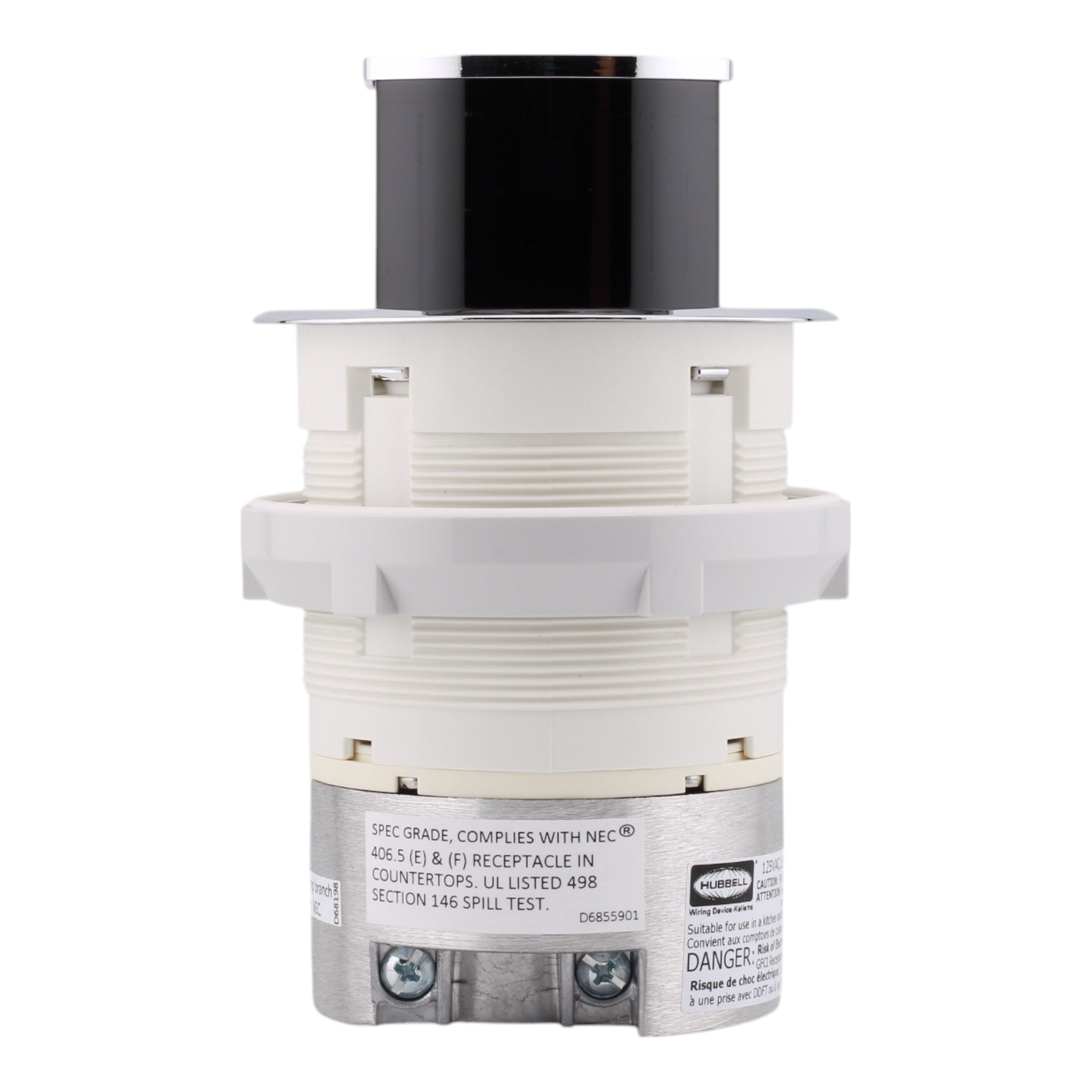 Hubbell Wiring, RCT200CH, 15 Amps, 125 Volts, 2-Pole, Kitchen Counter Receptacle, Surface Mount, Tamper Resistant, Chrome - Image 4