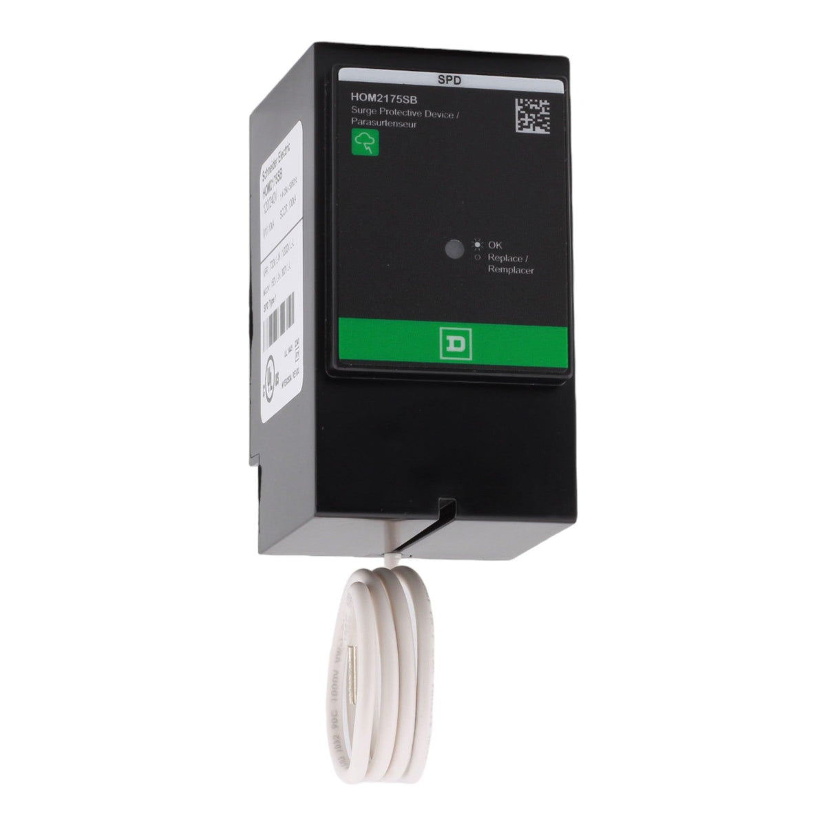 Square D HOM2175SB, 25kA, 120/240V, Type 1, Whole House Surge Protection Device, Plug-In, for Homeline Load Centers