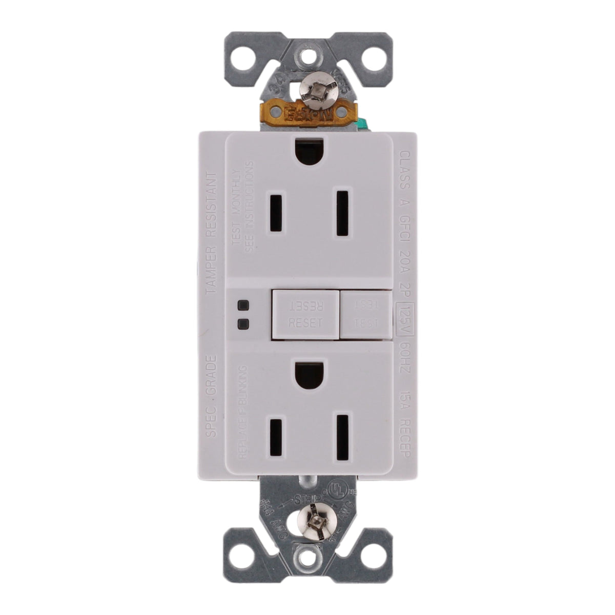 Eaton TR GFCI TRSGF15W-M 15A 125V Tamper Resistant Self-Test GFCI Receptacle - Image 5