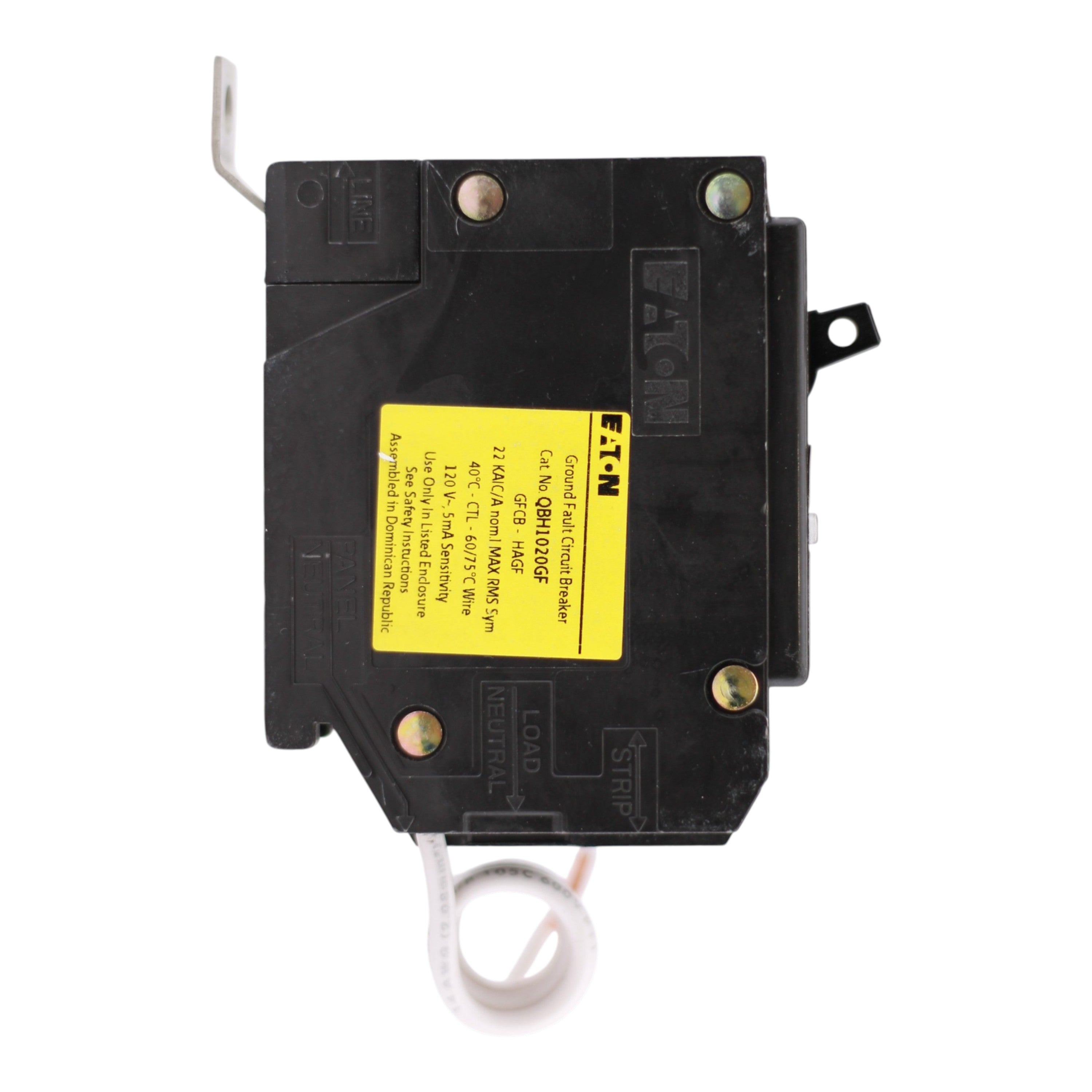 Eaton QB, QBH1020GF, 20A, 1P, 120/240V, GFCI, Bolt-On, Circuit Breaker - Image 5