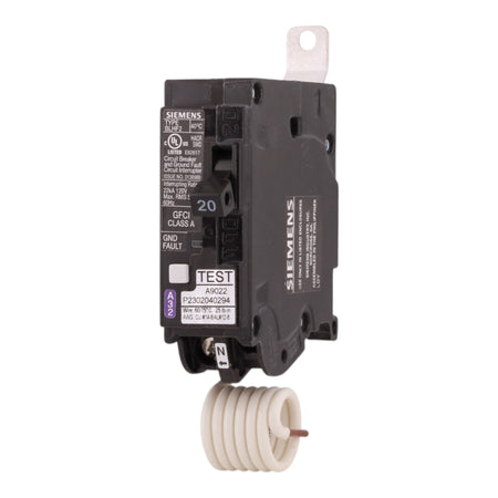 Siemens BLHF BF120AH 20A 1P 120V GFCI Pigtail Neutral Circuit Breaker - Image 3