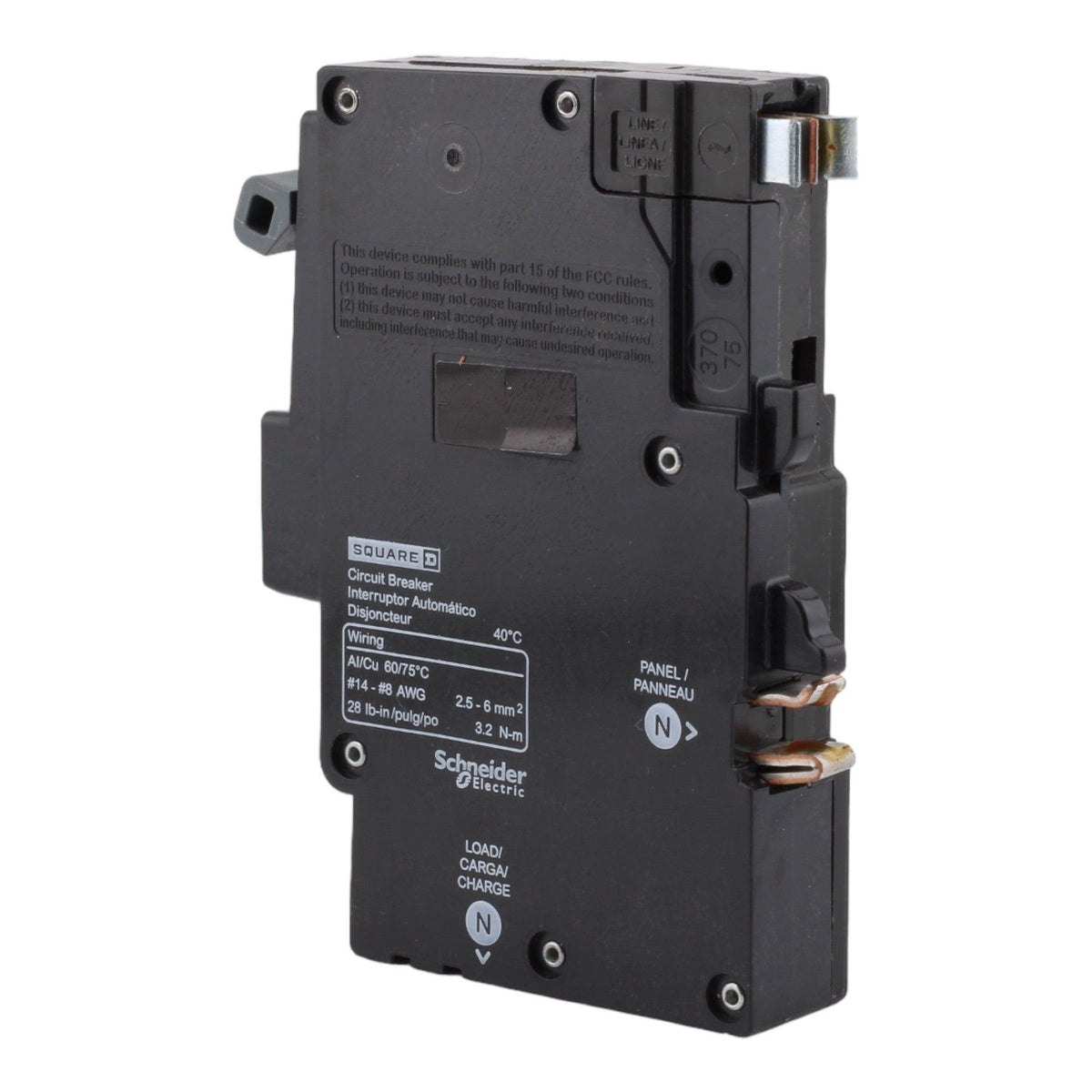 Square D QO QO115PAF 15A 1P 120V AFCI Plug on Neutral Circuit Breaker Circuit Breaker - Image 4