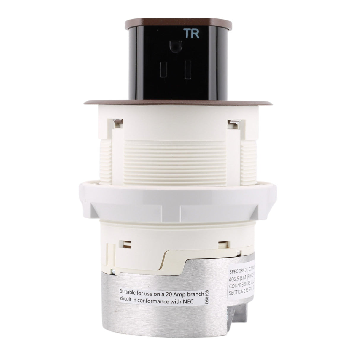 Hubbell RCT200BZE 15A Kitchen Counter Pop-Up Receptacle, Bronze - Image 5