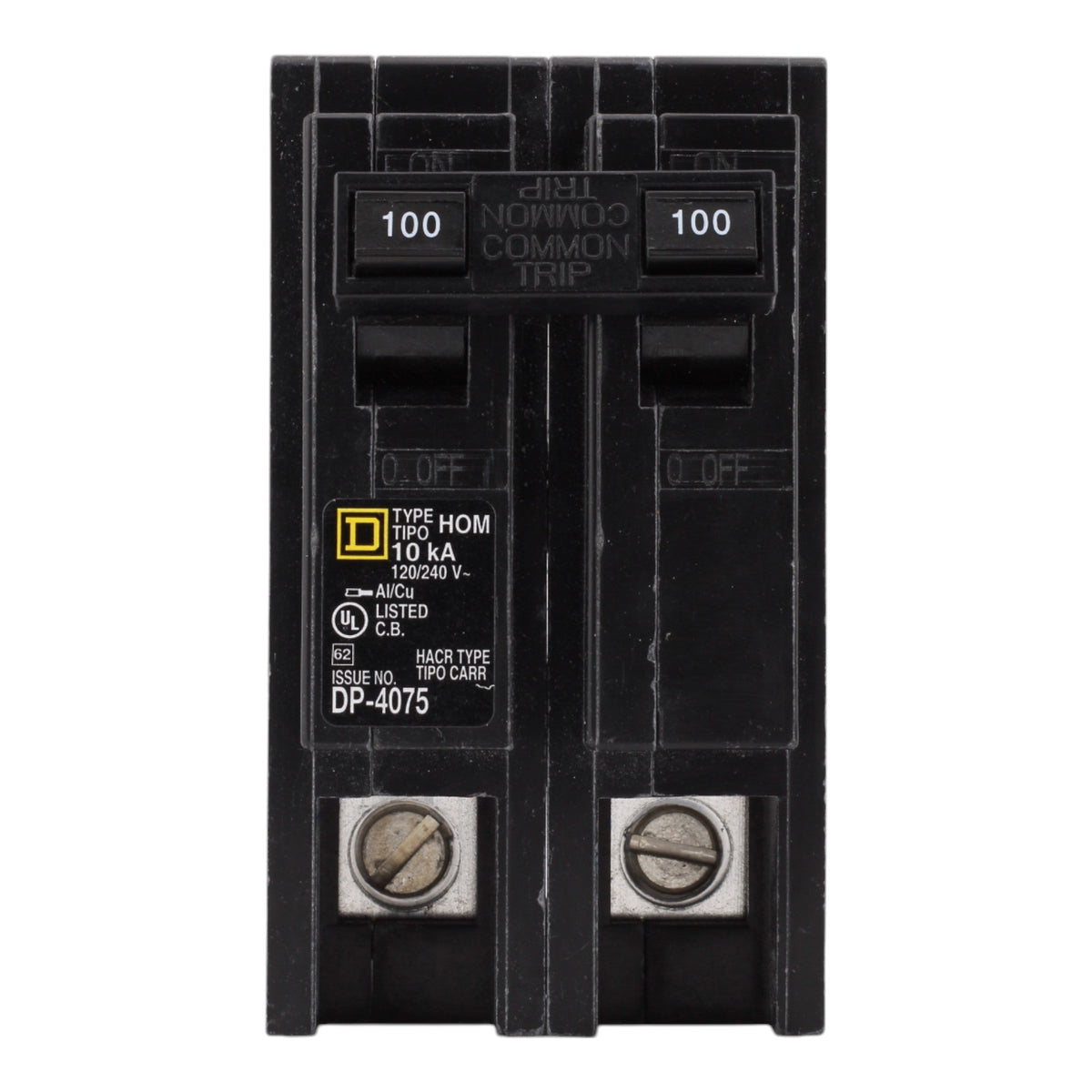 Square D Homeline HOM2100 100A 2P 120/240V Standard Plug-In Circuit Breaker - Image 2