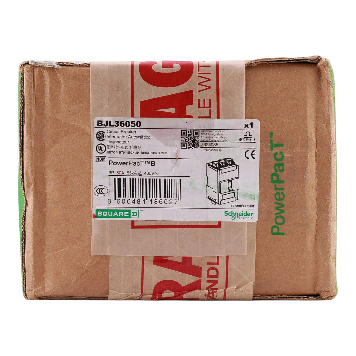 Square D PowerPacT B, BJL36050, 50A, 3P, 600Y/347V, Lugs, Circuit Breaker - Image 3