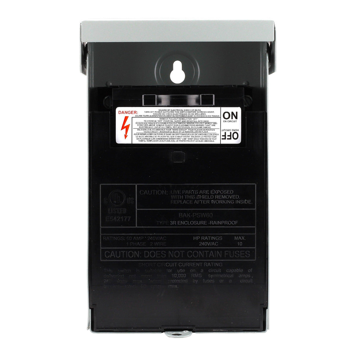 RES POWER, 60A, 120/240V, Non-Fused, Pull-Out AC Disconnect, UL listed - Image 3