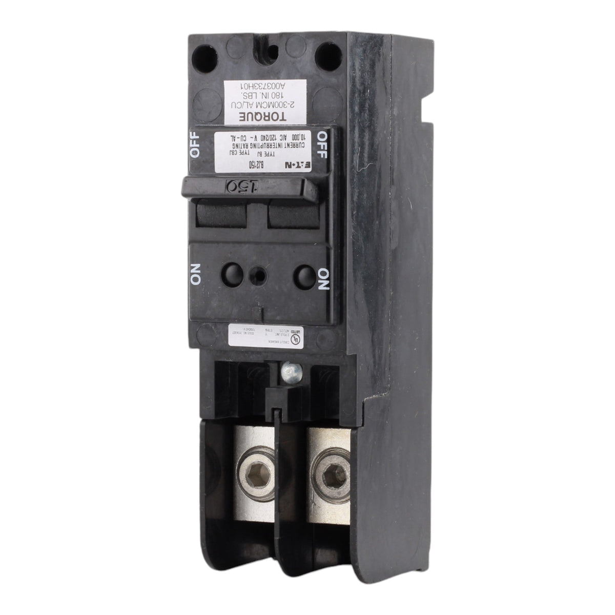 Eaton BJ2150, 150A, 120/240V, 2-Pole, 10kAIC, Plug-On Main Circuit Breaker, Common Trip, for 150A+ Load Centers - Image 3