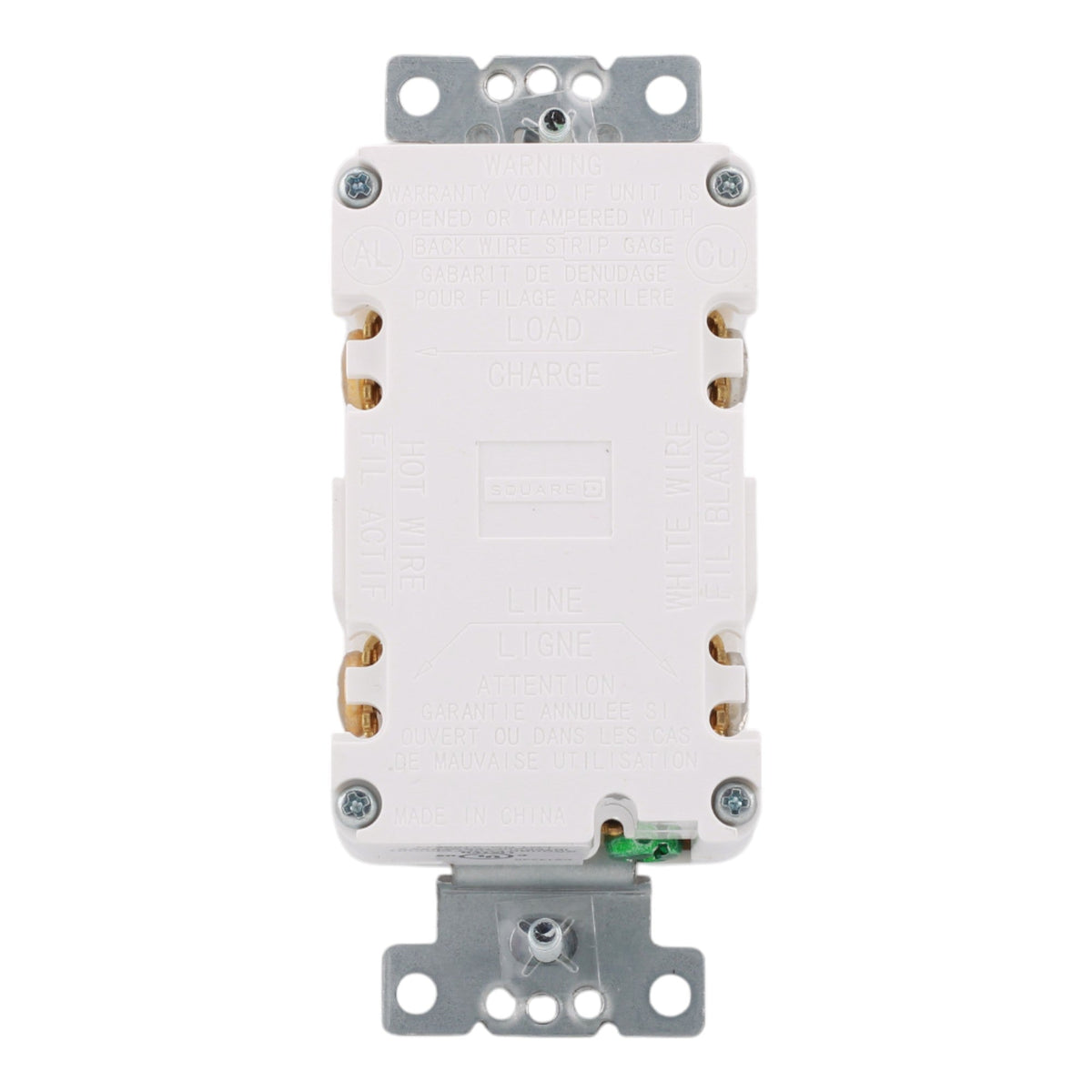 Square D SQR51201WH X Series 20A 125V Tamper Resistant GFCI Outlet, Matte White Finish - Image 2