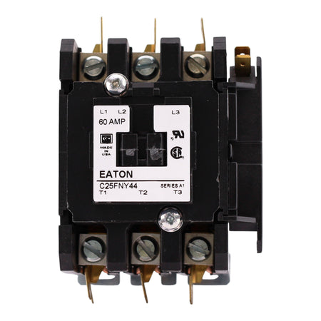 Eaton C25F, C25FNY44AL, 60A, 3-Pole, 110/120V Coil, Definite Purpose Contactor, Open, Metal Plate - Image 5