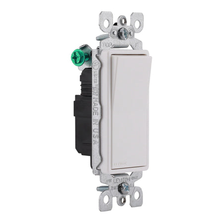 Leviton Decora PACK-10 5601-2W 15A Single-Pole 120/277V Grounding Rocker Switch White - Image 2