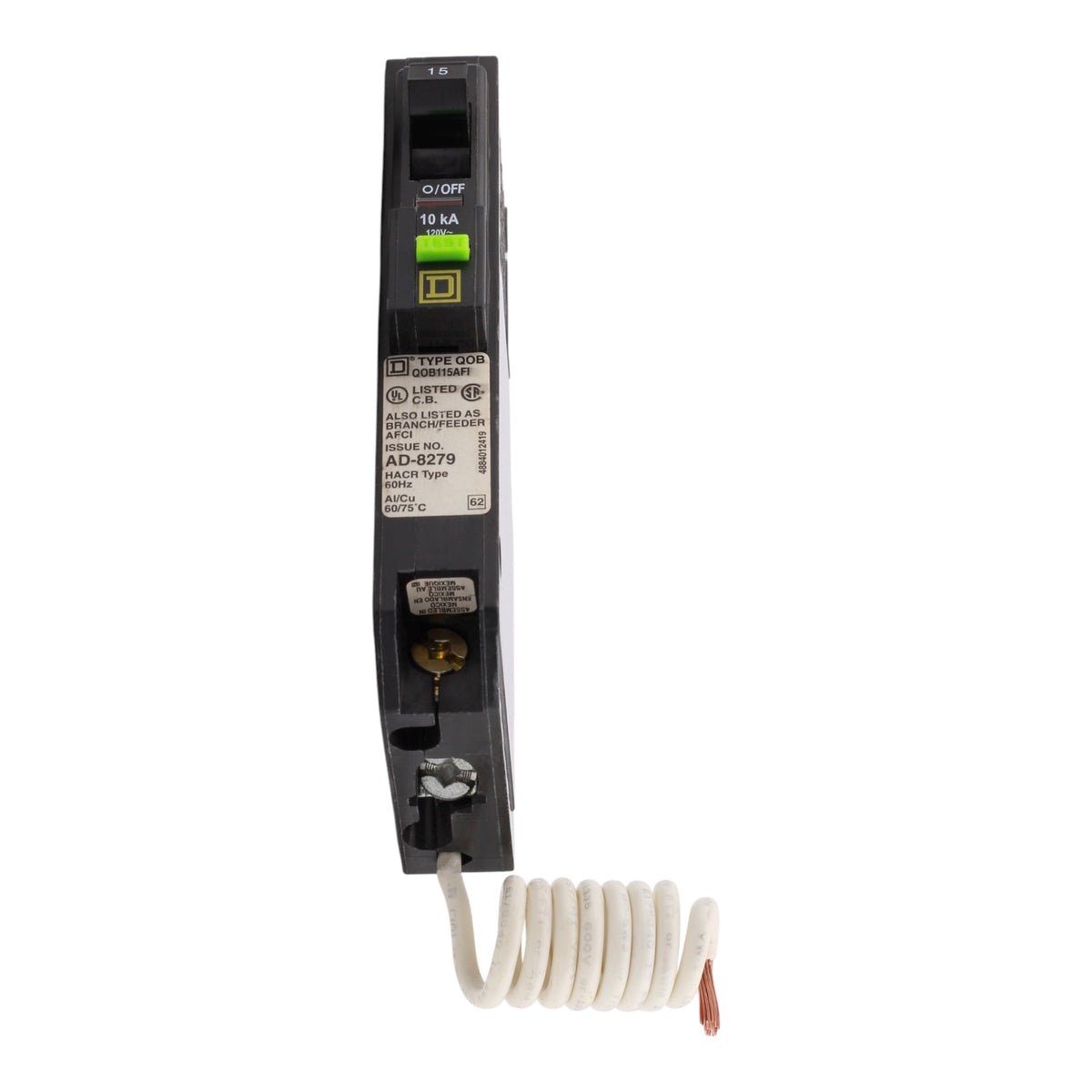 Square D QO QOB115AFI 15A 1P 120V AFCI Pigtail Neutral Circuit Breaker - Image 5