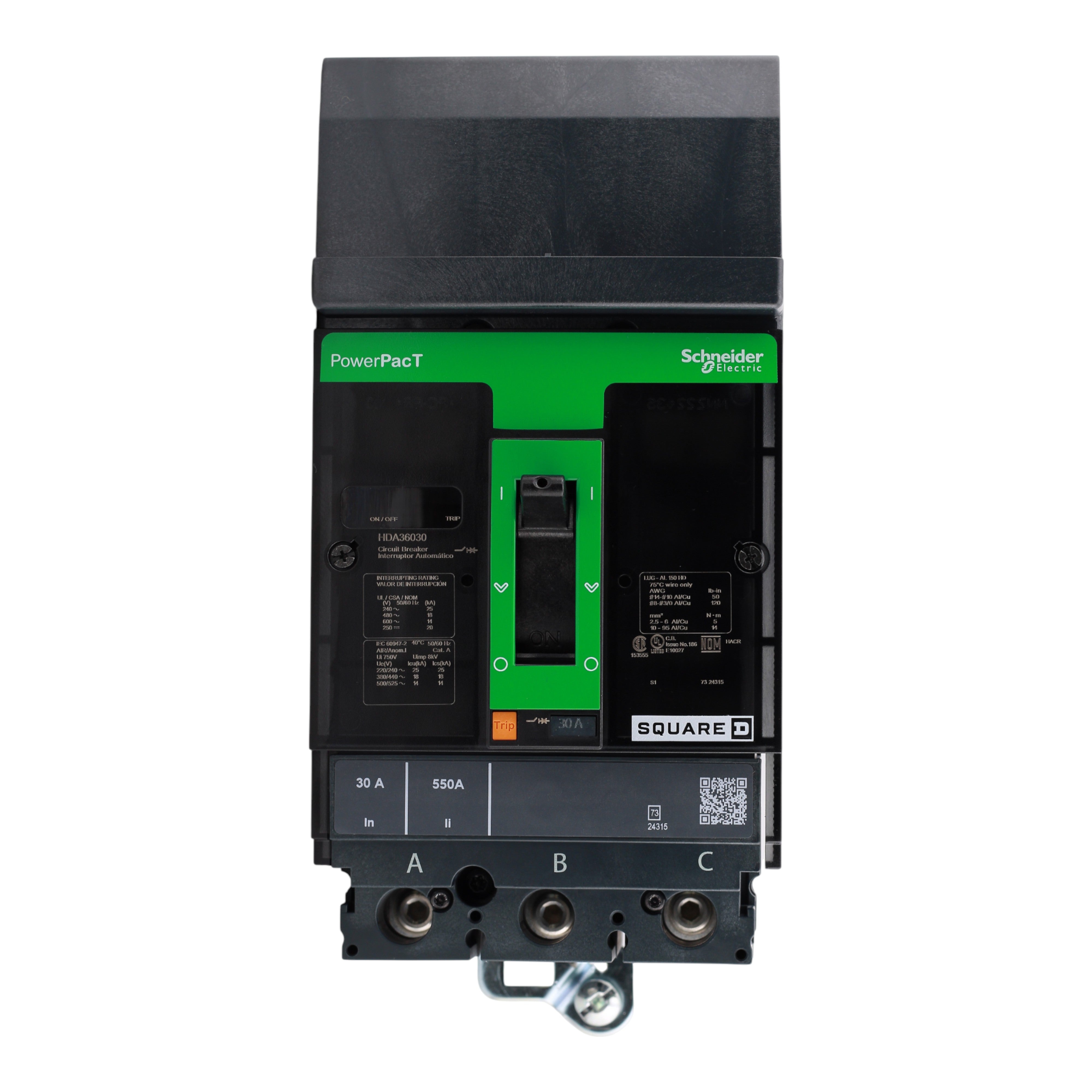 Schneider Electric PowerPacT HDA36030 30A 3P 600V Thermal-Magnetic I-Line Circuit Breaker - Image 5