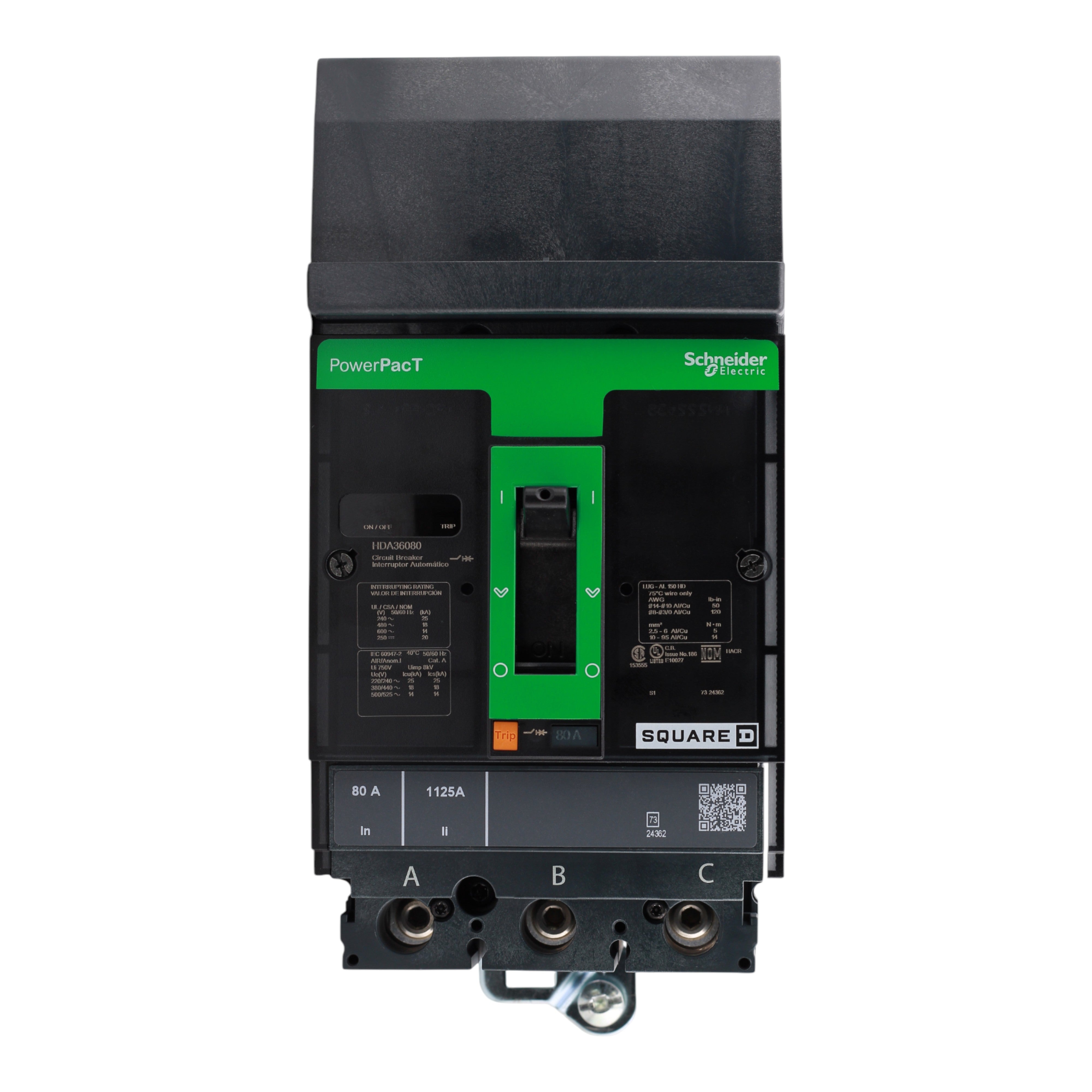 Square D PowerPacT HDA36080 80A 3P 600V Thermal-Magnetic I-Line Circuit Breaker - Image 5