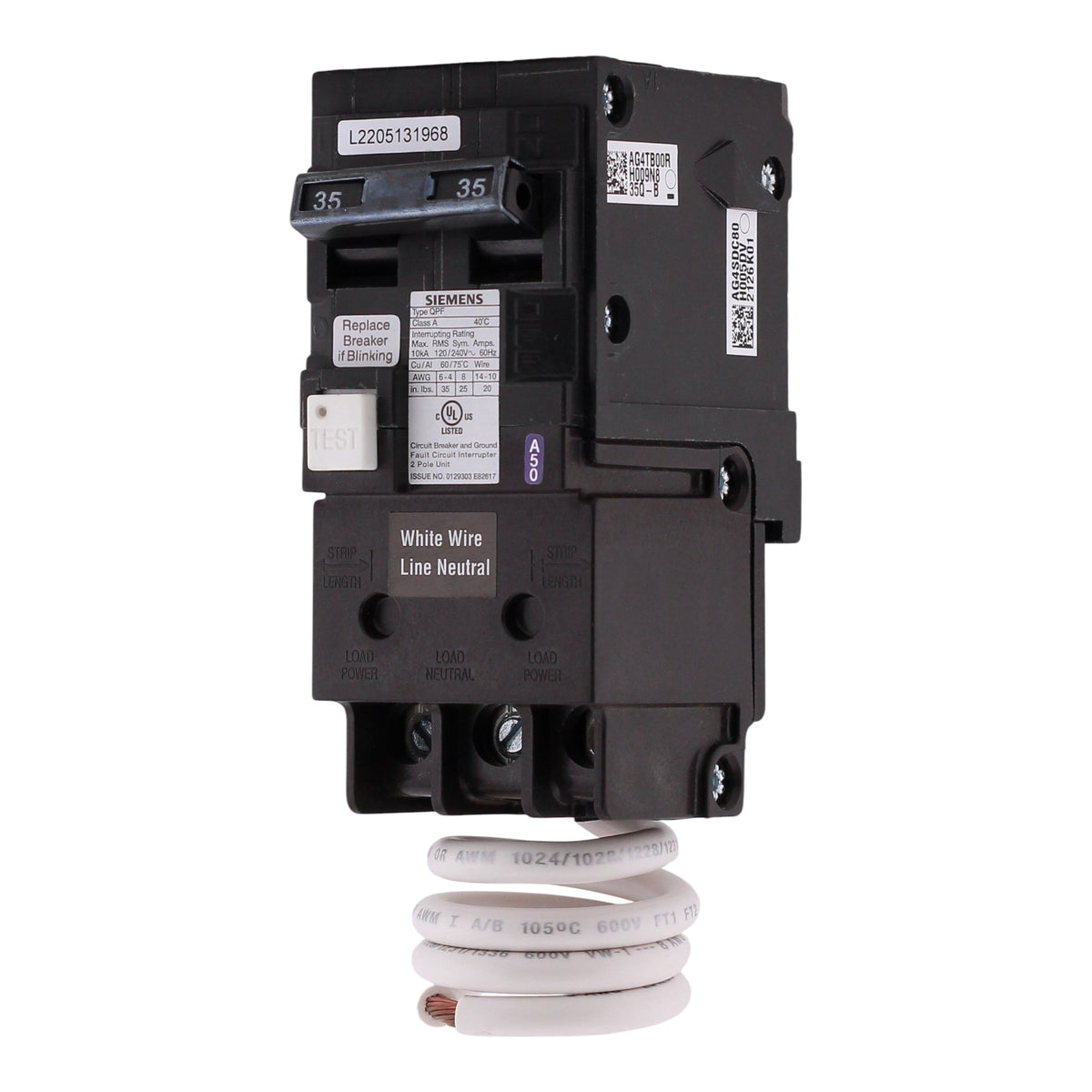 Siemens QPF, QF235A, 35A, 2P, 120/240V, GFCI, Pigtail Neutral, Circuit Breaker - Image 5