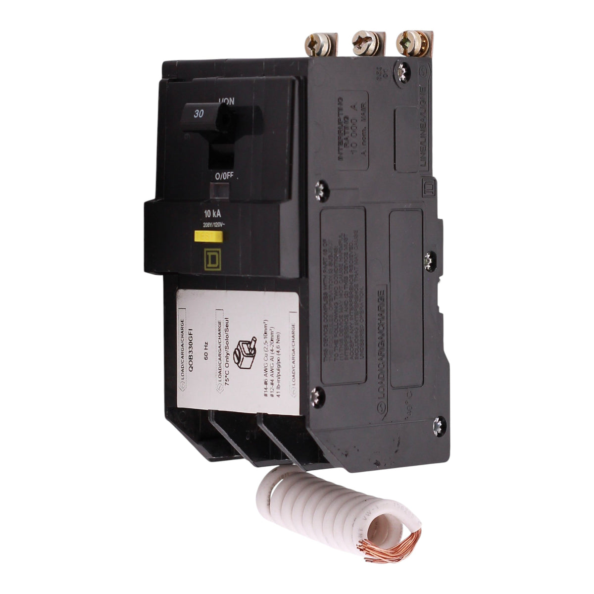 Square D QOB330GFI 30 Amp 3 Pole Circuit Breaker, GFCI Protection, 208Y/120V, Bolt-On, UL Listed - Image 5