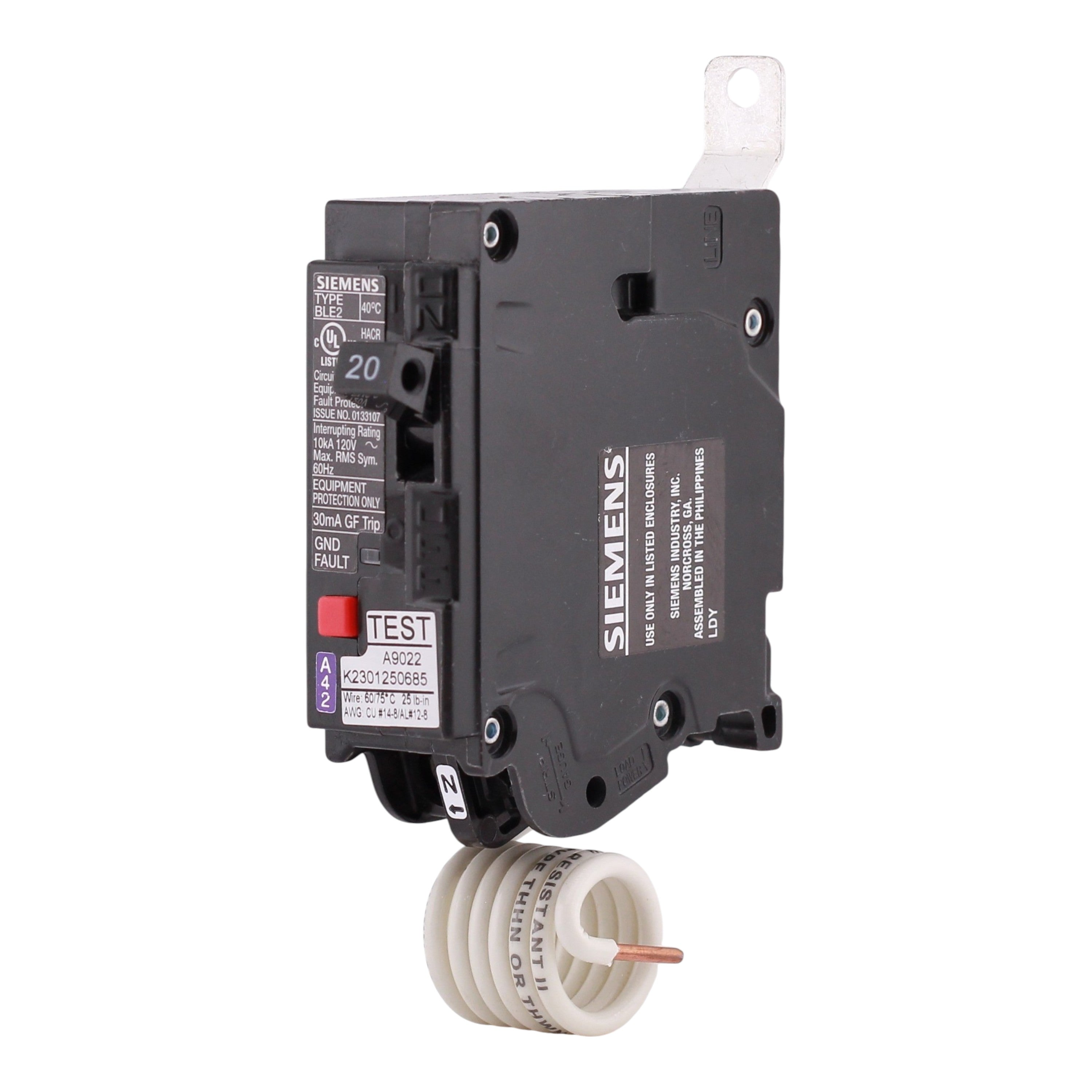Siemens BLE2, BE120, 20A, 1P, 120V, GFCI, Bolt-On, Circuit Breaker - Image 5