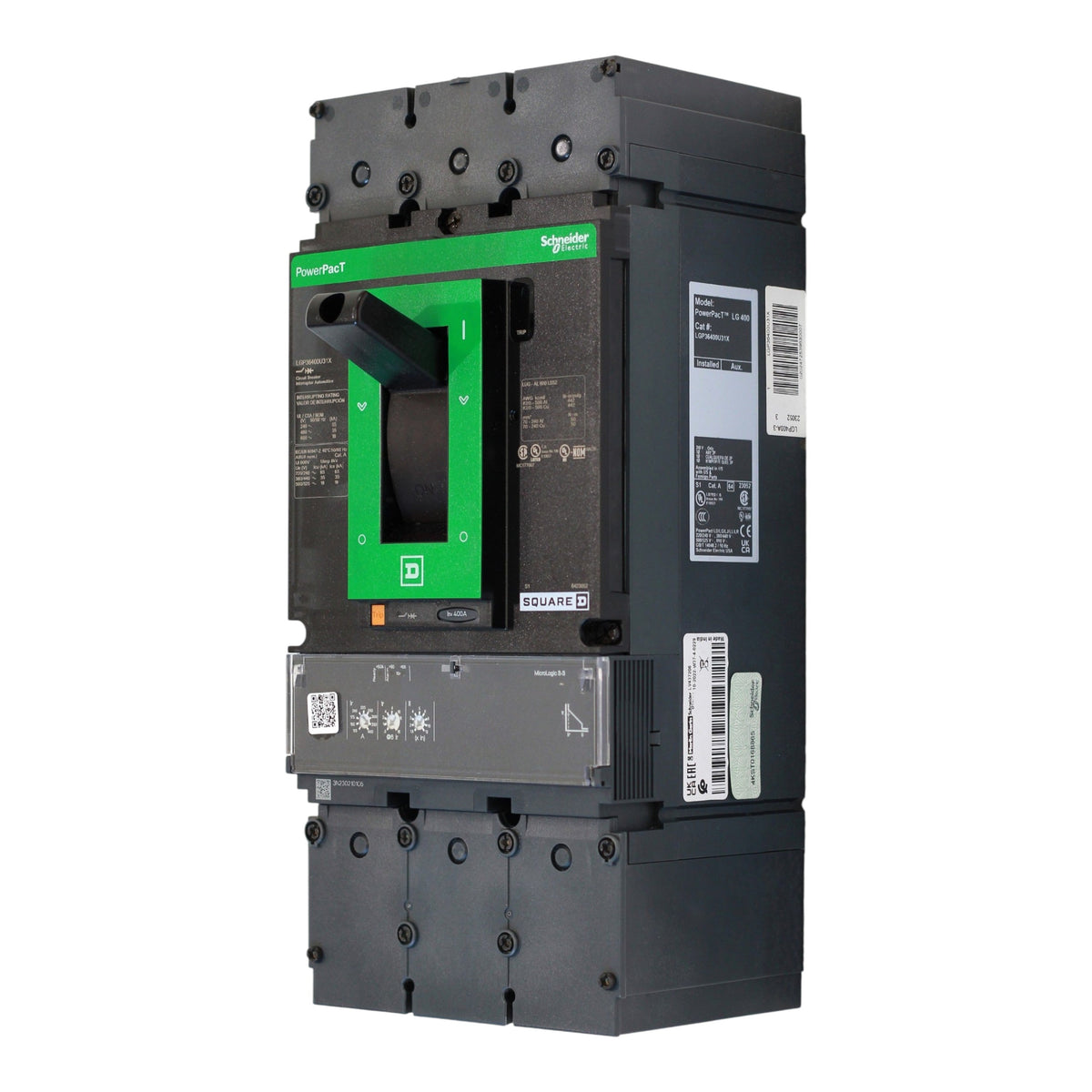 Square D PowerPacT L, LGP36400U31X, 400A, 3P, 600VAC, 18kA, Unit Mount, MicroLogic 3.3, Circuit Breaker - Image 5