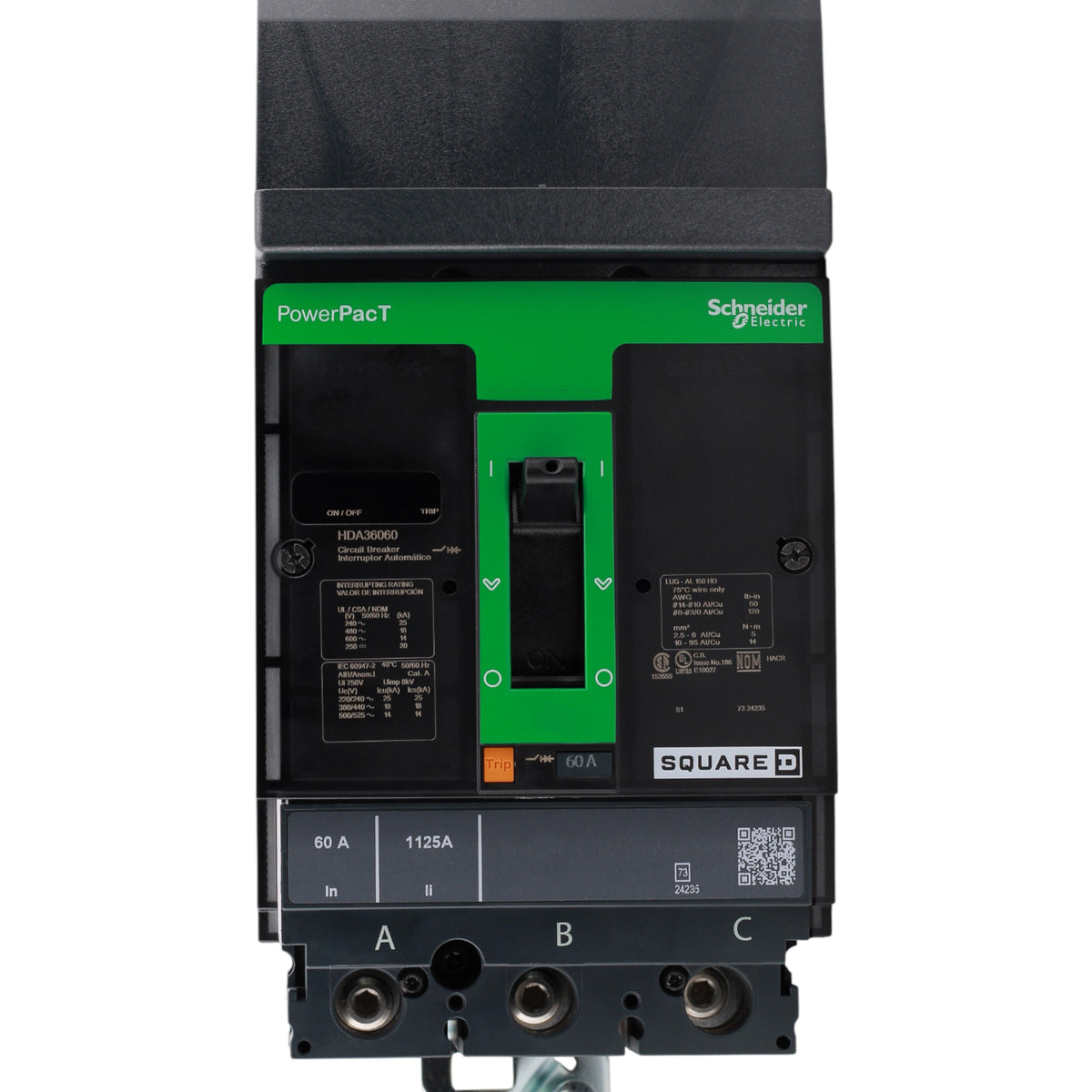 Square D HDA36060 Circuit breaker, PowerPacT H, 60A, 3 pole, 600VAC, 14kA, I-Line, ABC - Image 5