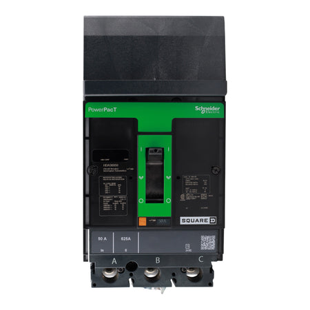 Square D HDA36050 Circuit breaker, PowerPacT H, 50A, 3P, 600VAC, 14kA, I-Line, thermal magnetic, 80%, ABC - Image 5