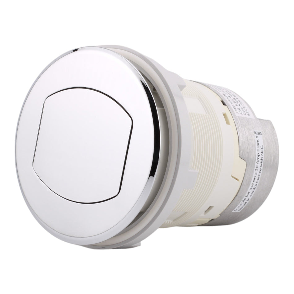 Hubbell Wiring, RCT200CH, 15 Amps, 125 Volts, 2-Pole, Kitchen Counter Receptacle, Surface Mount, Tamper Resistant, Chrome