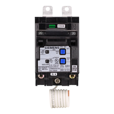 Siemens BAF, B220AFC, 20A, 2P, 120/240V, AFCI, Pigtail Neutral, Panelboard Circuit Breaker - Image 4