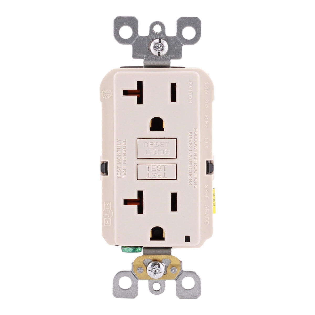Leviton SmartlockPro, GFNT2-T, 20A, 2P, 125V, Slim GFCI, Non-Tamper Resistant, Outlet - Image 6