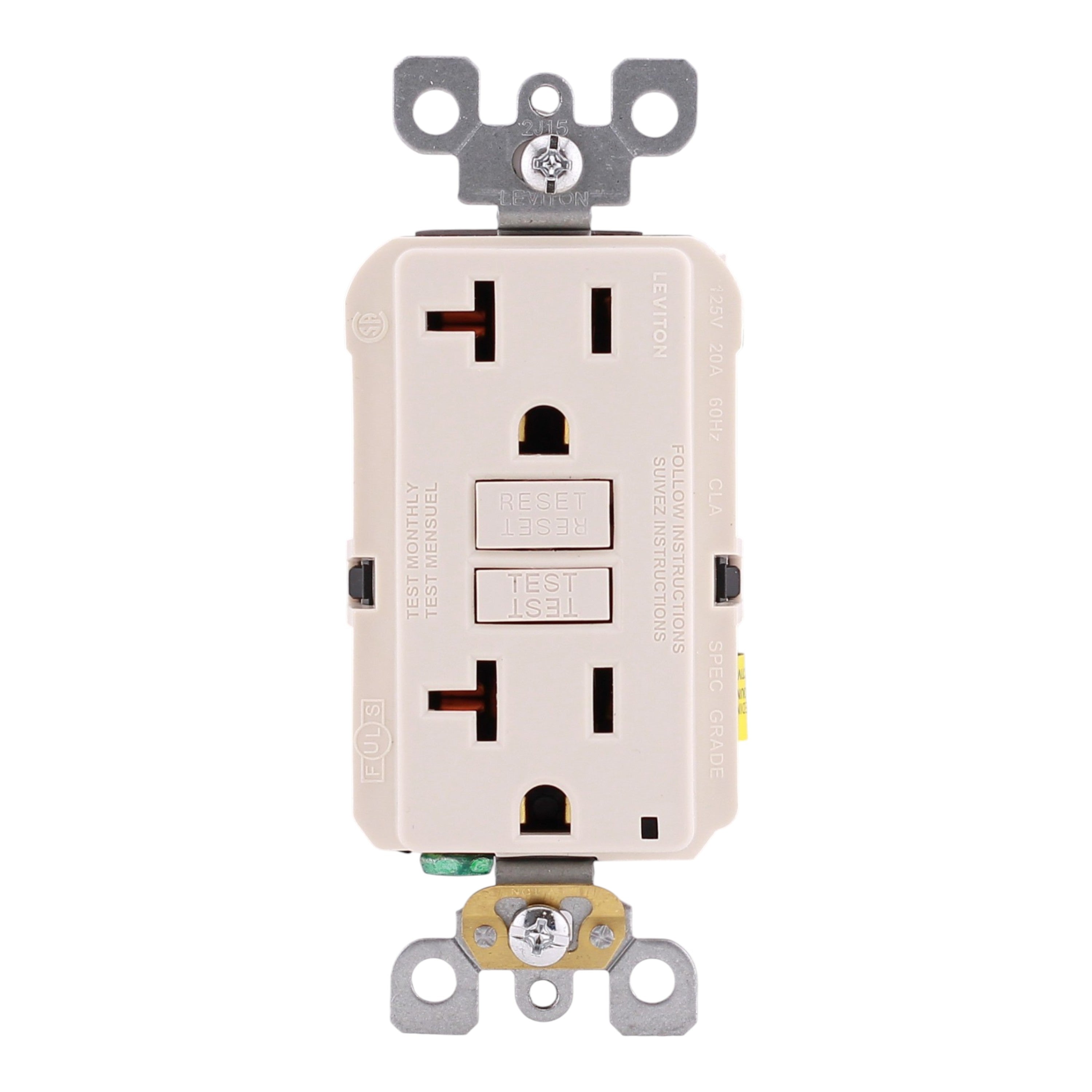 Leviton SmartlockPro, GFNT2-T, 20A, 2P, 125V, Slim GFCI, Non-Tamper Resistant, Outlet - Image 6