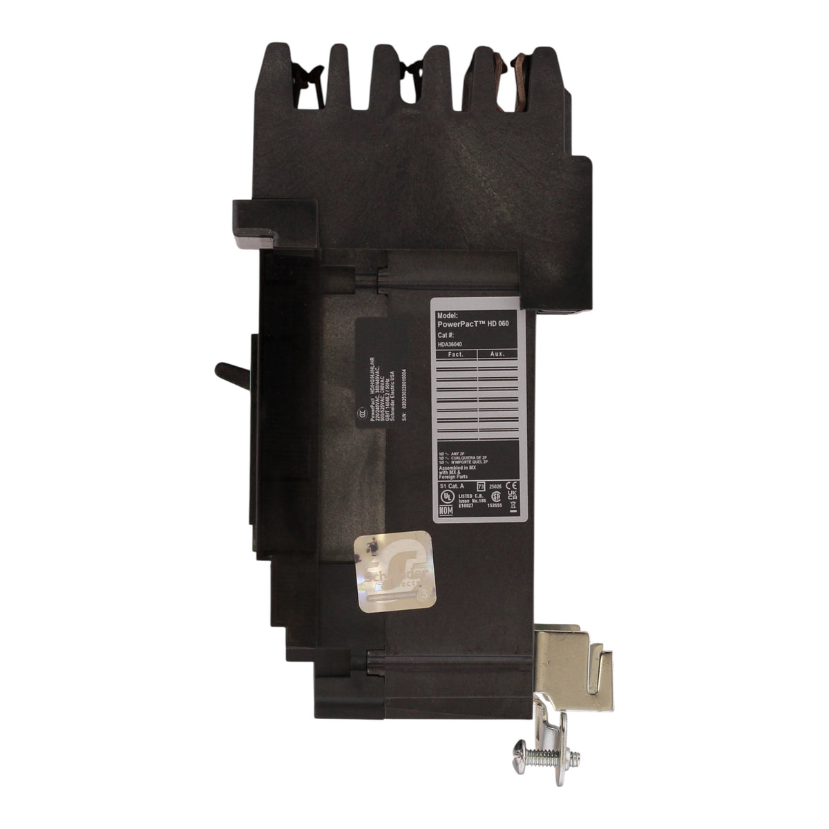 Square D PowerPacT H, HDA36040, 40A, 3P, 600VAC, 14kA, I-Line, Thermal Magnetic, Circuit Breaker - Image 6