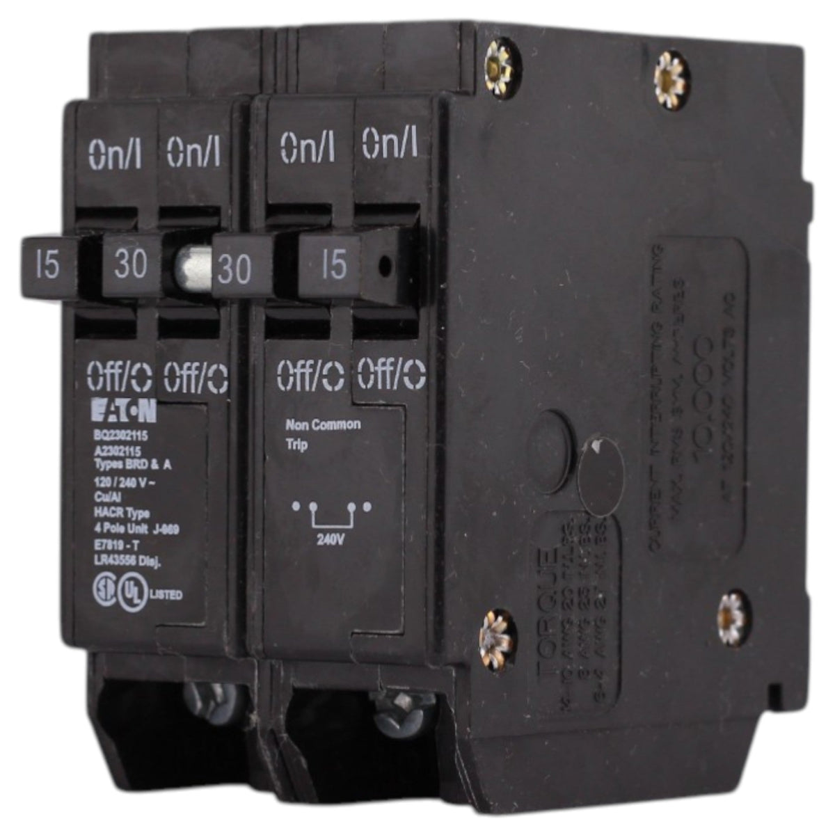 Eaton BR, BQ2302115, 15A/30A, 4P, 120/240V, Circuit Breaker - Image 3