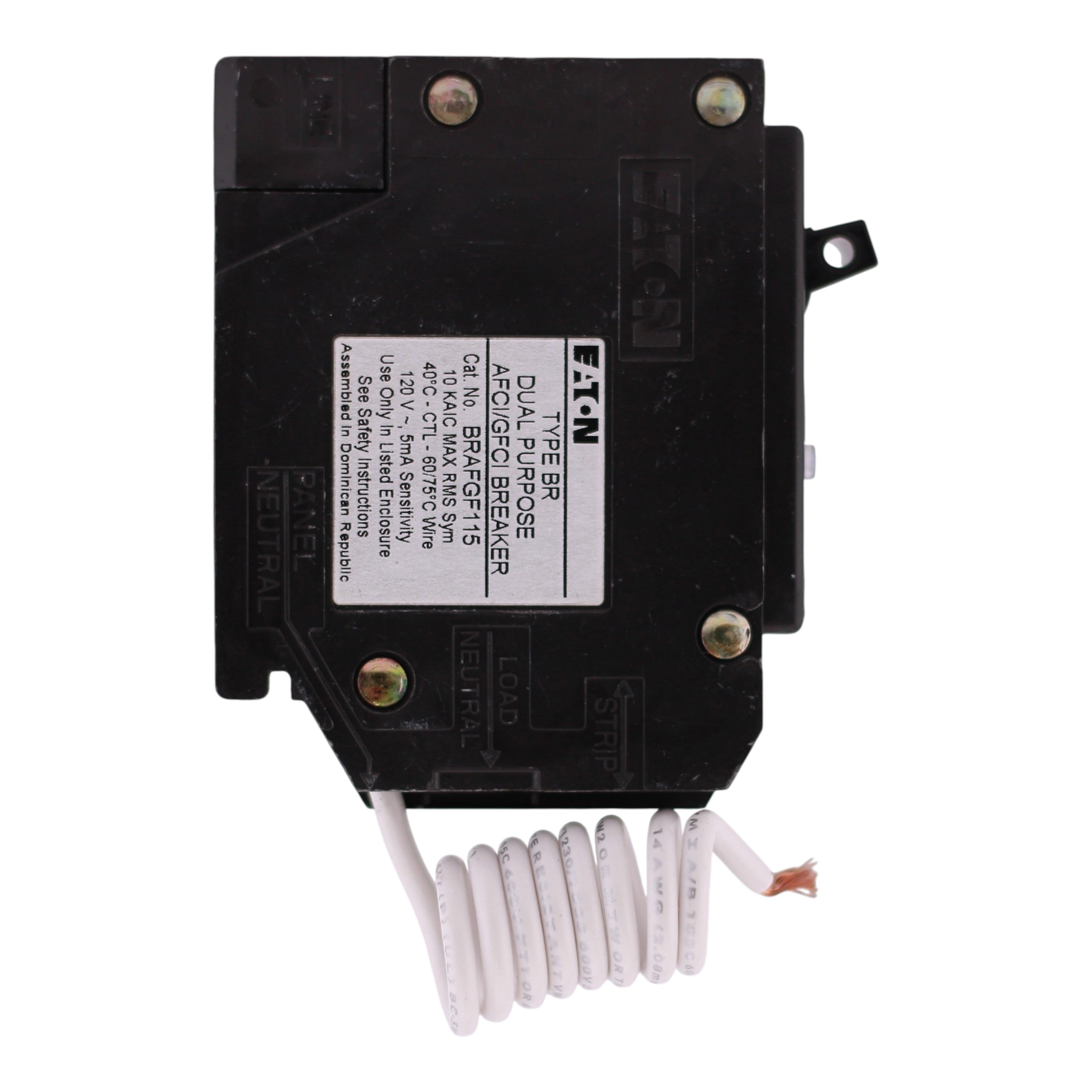 Eaton BR, BRAFGF115, 15A, 1P, 120V, AFCI/GFCI, Pigtail Neutral, Circuit Breaker - Image 5