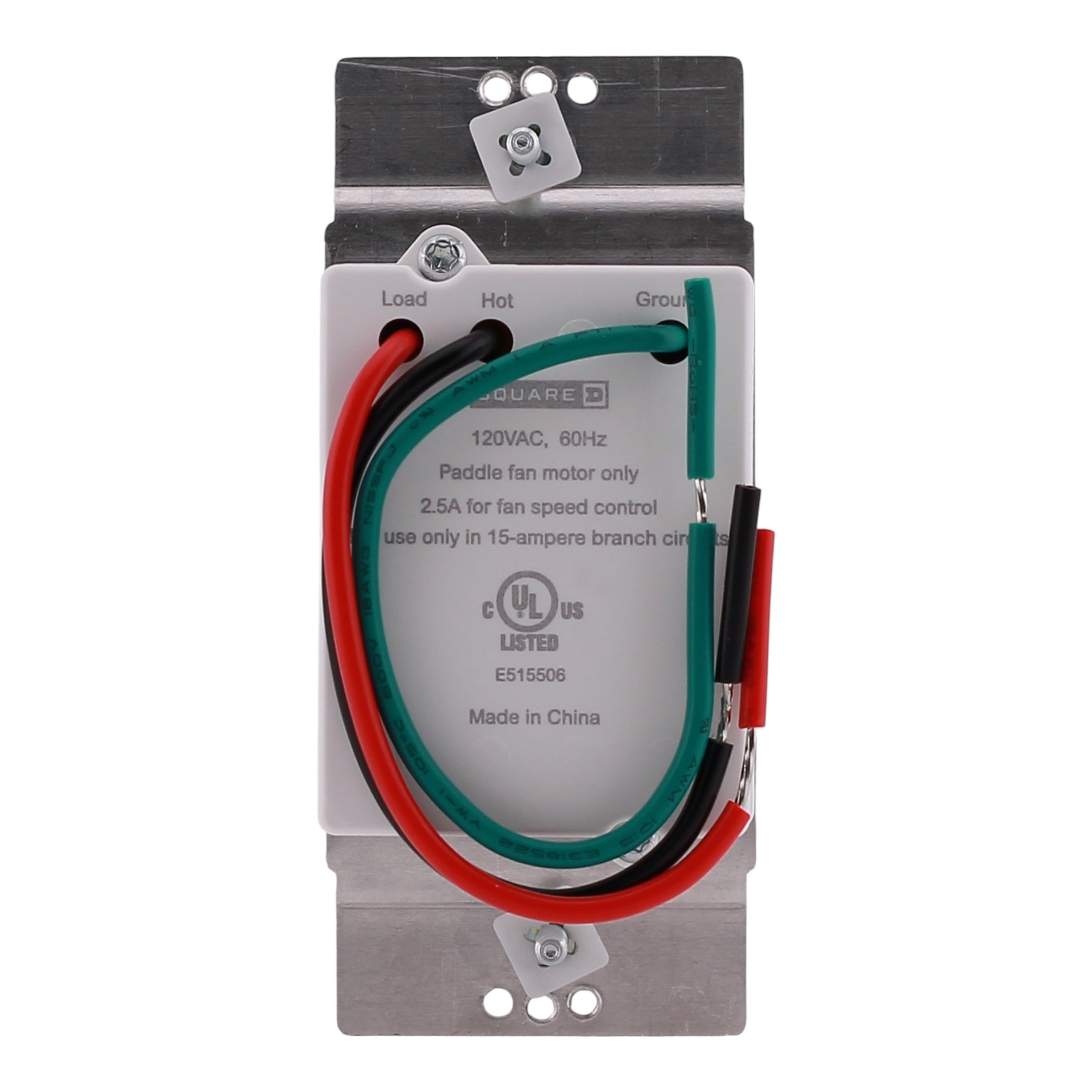 Square D X Series, SQR31103WH, 2.5A, 1P, 120V, 3-Speed Slide Fan Controller, Matte White - Image 6