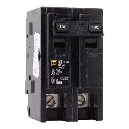 Square D Homeline HOM2100 100A 2P 120/240V Standard Plug-In Circuit Breaker