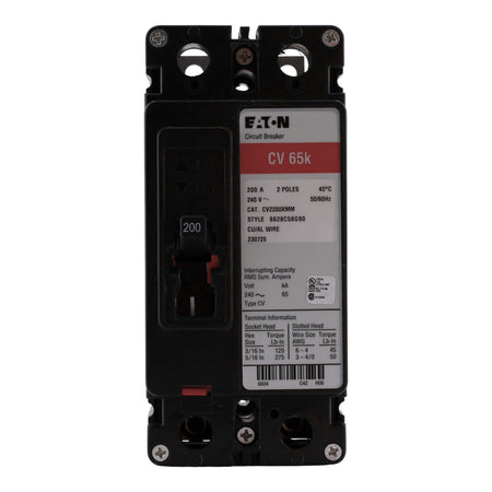 Eaton Type CV CV2200XMM 200A 2P 120/240V 65kAIC Tenant Main Circuit Breaker - Image 5