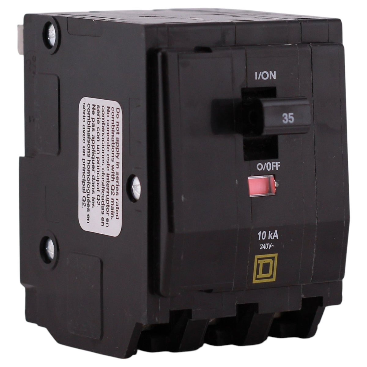 Square D QO, QO335, 35A, 3P, 120/240V, Thermal Magnetic, Plug-In, Circuit Breaker