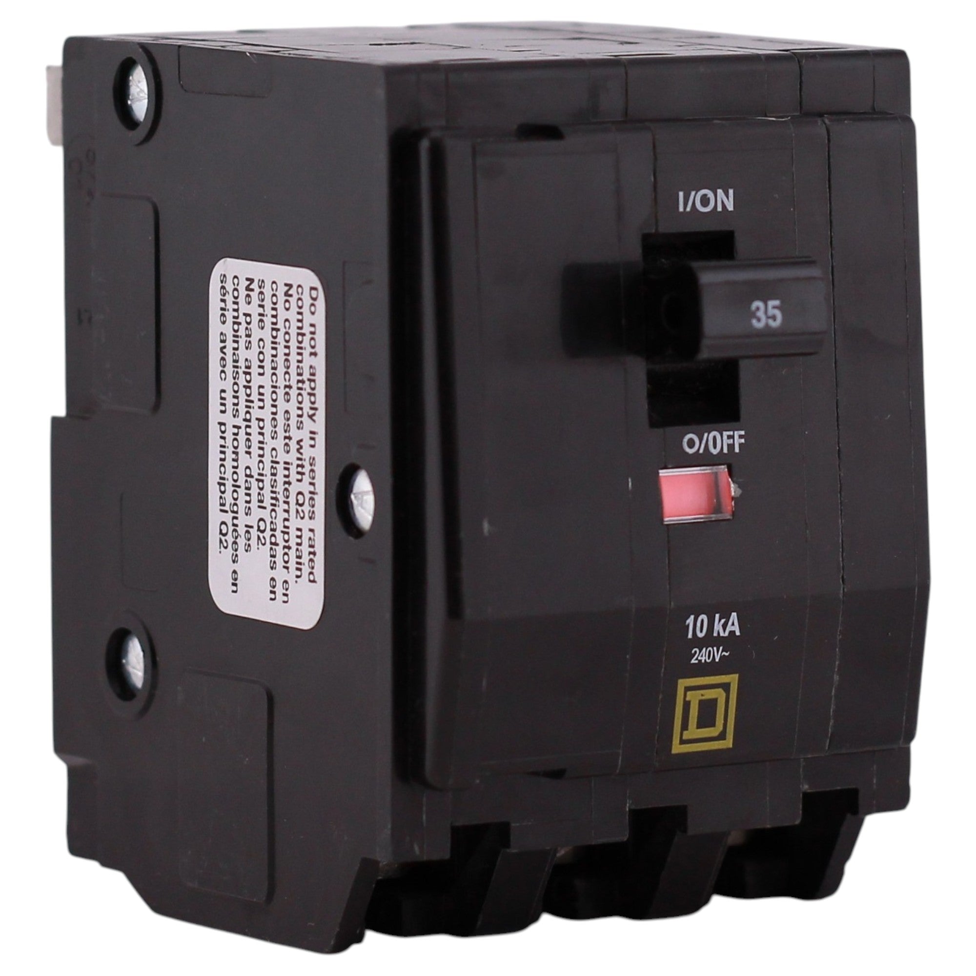 Square D QO, QO335, 35A, 3P, 120/240V, Thermal Magnetic, Plug-In, Circuit Breaker