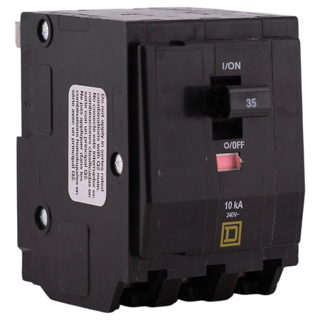 Square D QO, QO335, 35A, 3P, 120/240V, Thermal Magnetic, Plug-In, Circuit Breaker