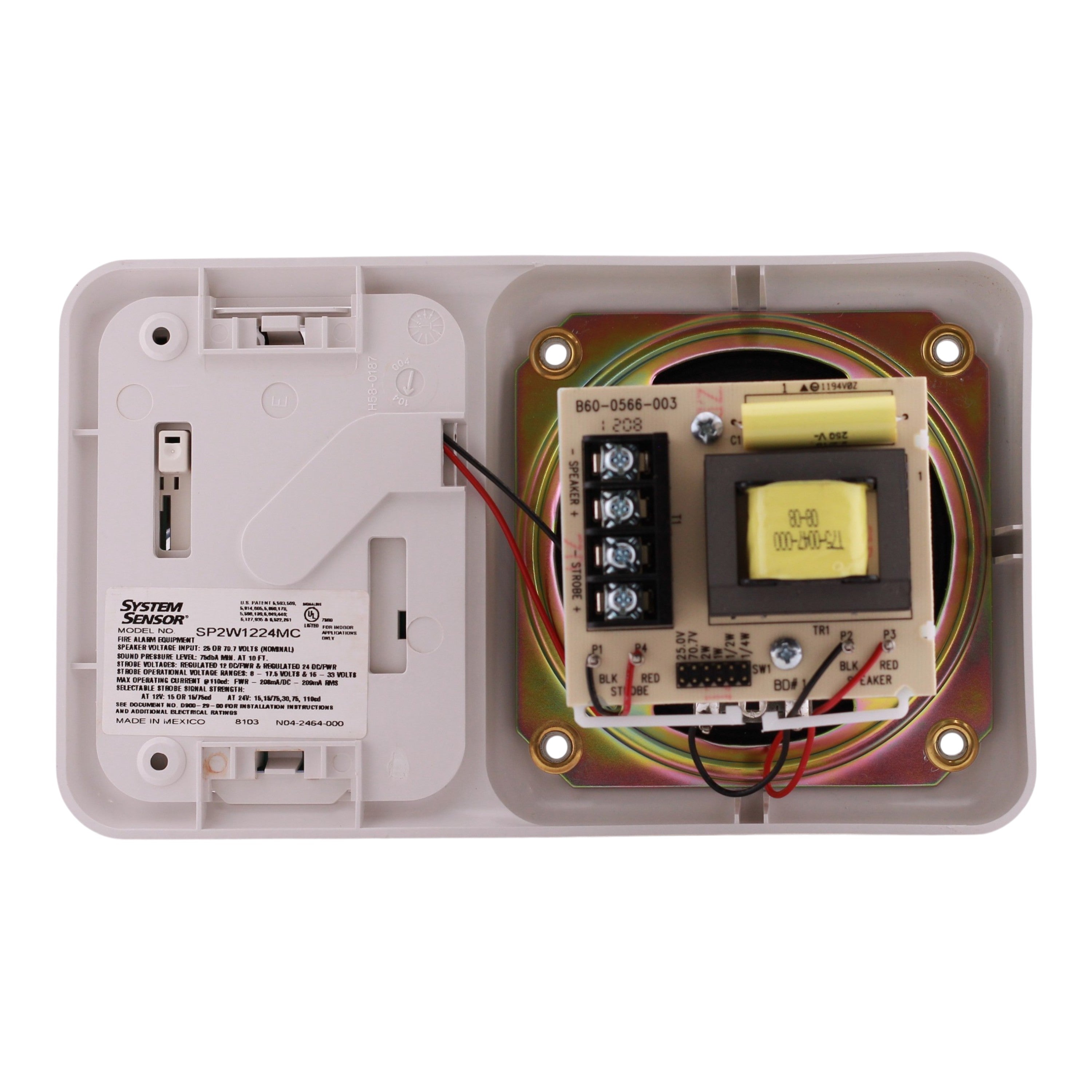 System Sensor, SpectrAlert, SP2W1224MC, Wall Speaker/Strobe, Selectable Output, 12/24V, White - Image 6