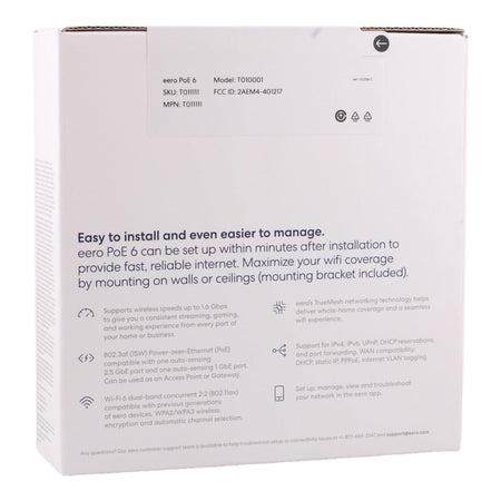 eero PoE 6 PoE Wi-Fi 6 Ceiling/Wall Mount Dual-Band Access Point - Image 5