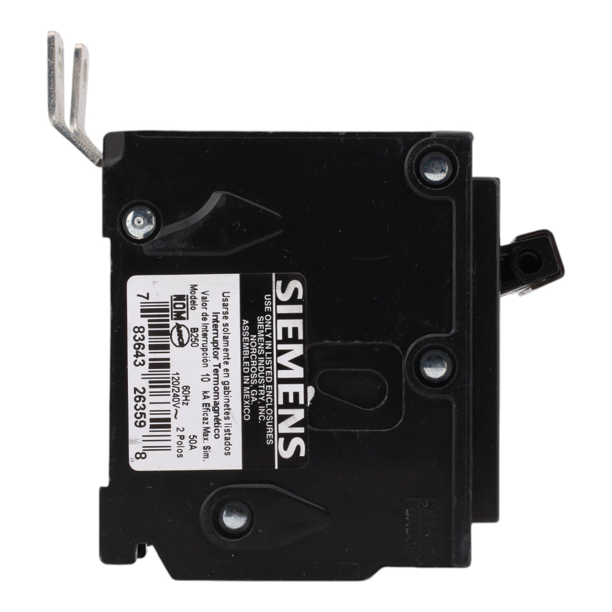 Siemens B250 50A 120/240V 2-Pole Thermal Magnetic Circuit Breaker, Type BL, 10kA Interrupt - Image 5