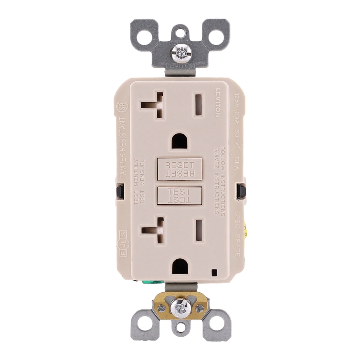 Leviton SmartlockPro, GFTR2-T, 20A, 2P, 125V, Slim GFCI, Tamper-Resistant, Outlet - Image 7