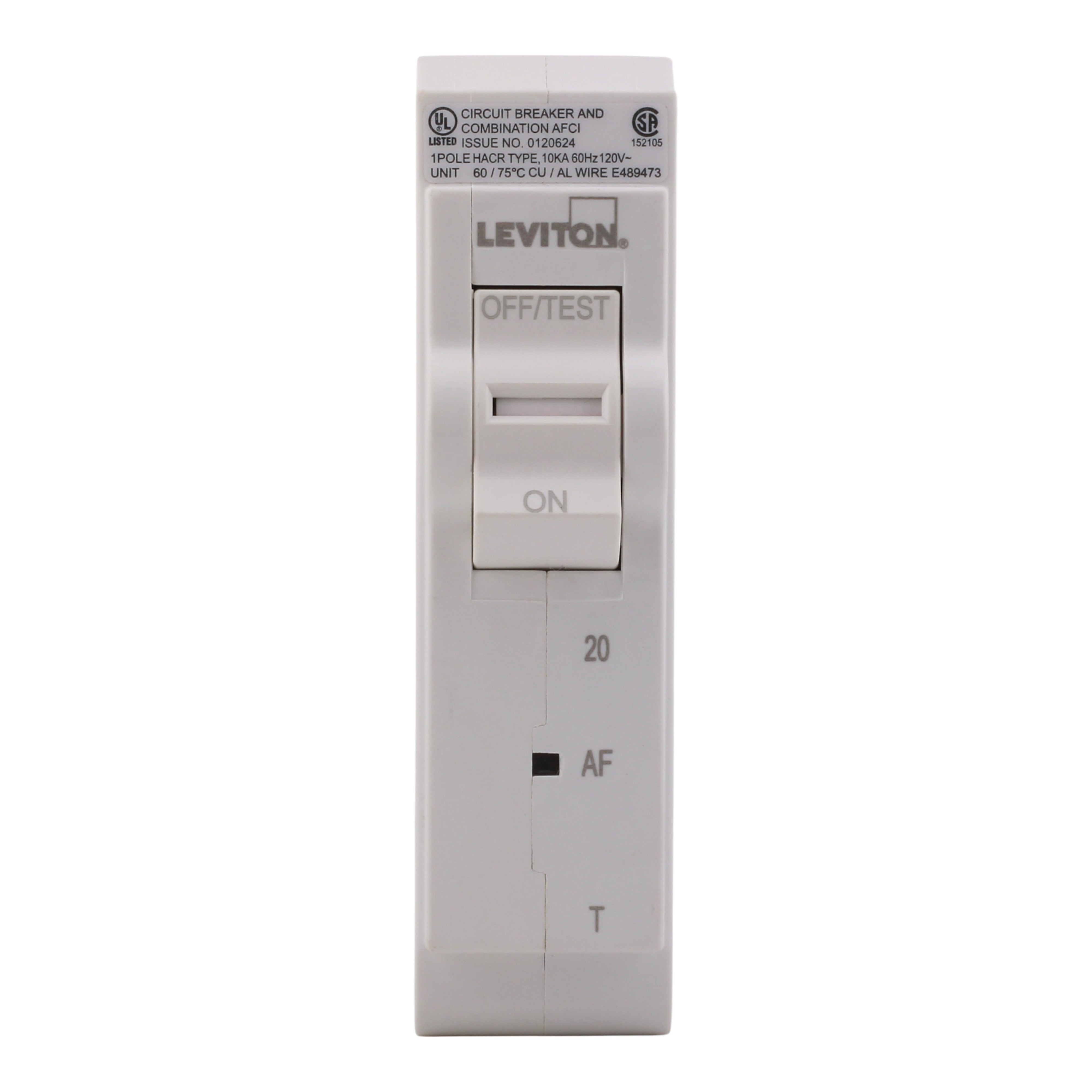 Leviton LB120-AFT 20A 1P 120V AFCI Plug-On Neutral Circuit Breaker - Image 4