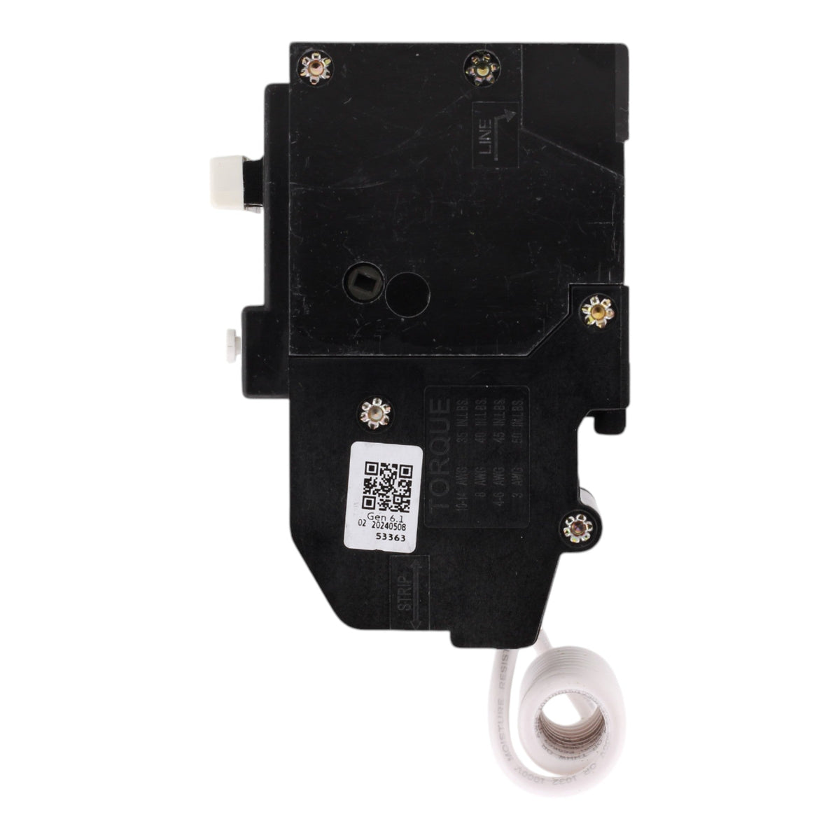 Eaton BRN220GF 20A 120/240V 2-Pole GFCI Circuit Breaker for BR Loadcenters, Pigtail Neutral, Ground Fault Protection - Image 5