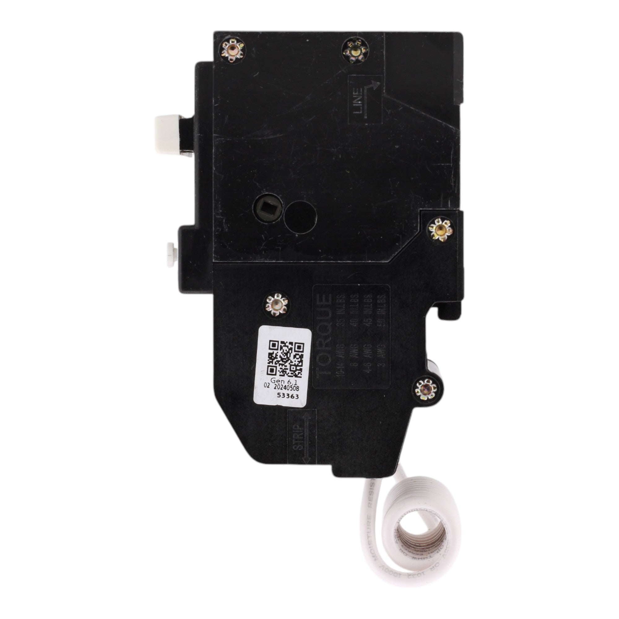 Eaton BRN220GF 20A 120/240V 2-Pole GFCI Circuit Breaker for BR Loadcenters, Pigtail Neutral, Ground Fault Protection - Image 5