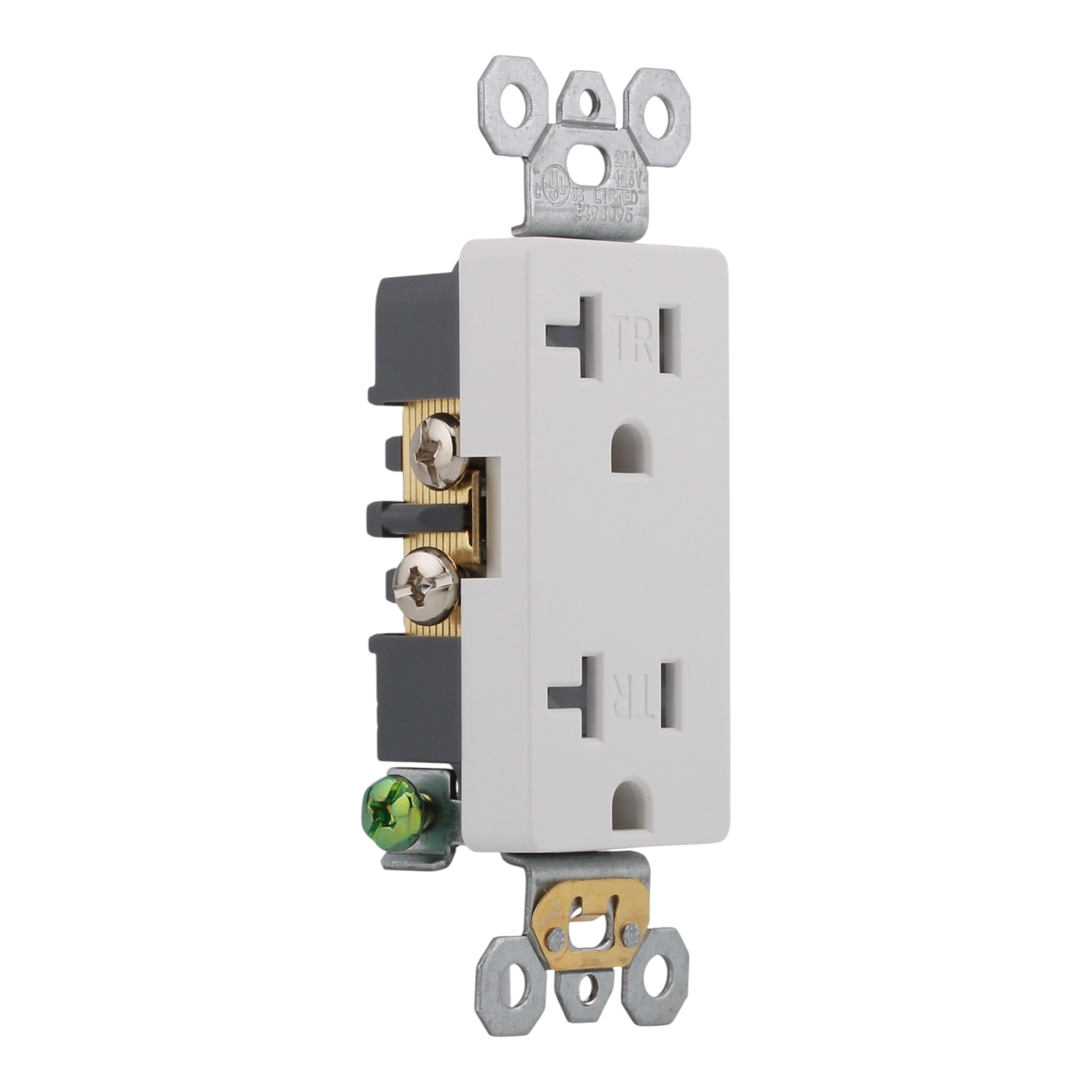 RES POWER 20A 125V Tamper-Resistant Decorator Duplex Receptacle cULus Listed White - Image 2