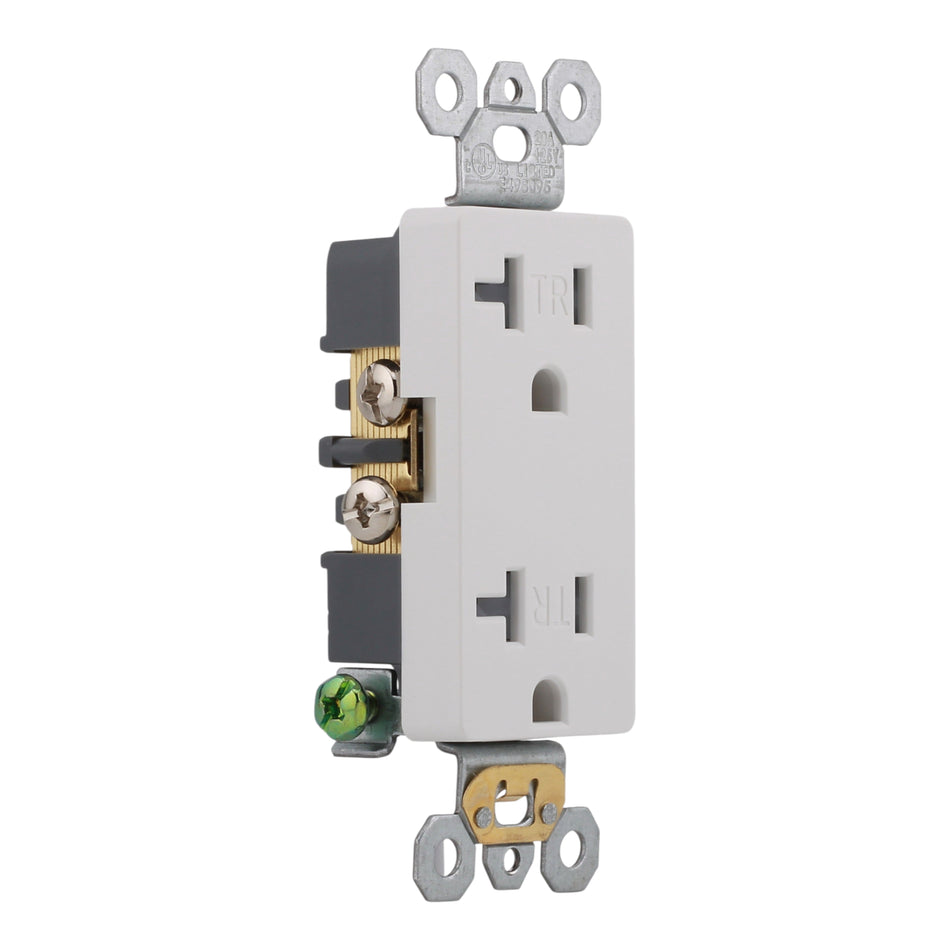 RES POWER 20A 125V Tamper-Resistant Decorator Duplex Receptacle cULus Listed White - Image 2