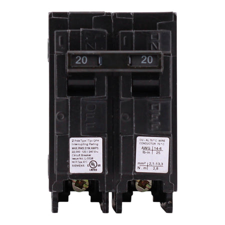 Siemens QP, Q220H, 20A, 2P, 120/240V, 22kAIC, Thermal Magnetic, Circuit Breaker - Image 5