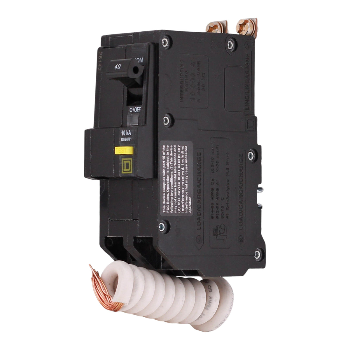 Square D QO QOB240GFI 40A 2P 120/240V GFCI Pigtail Neutral Circuit Breaker - Image 5
