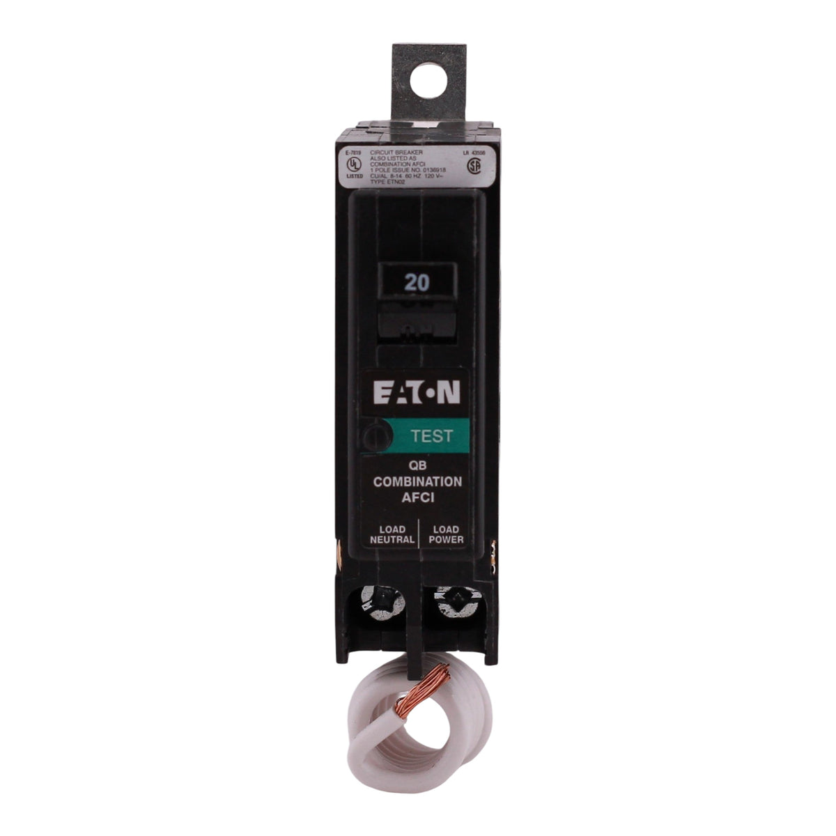 Eaton QBHCAF, QBH1020CAF, 20A, 1P, 120/240V, CAFCI, Pigtail Neutral, Bolt-On, Circuit Breaker - Image 6