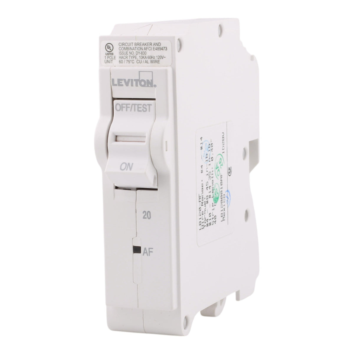 Leviton LB120-AFR 20A 1P 120V AFCI Hydraulic-Magnetic Circuit Breaker - Image 7
